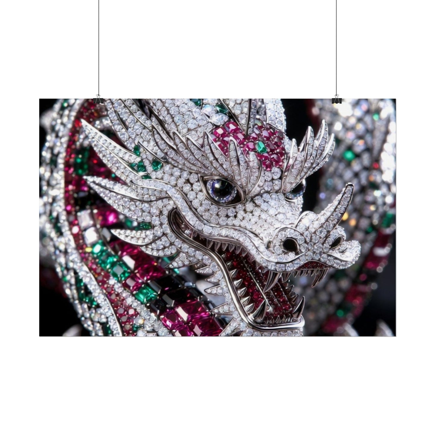 Dragon Jewel Poster — Luxury Gemstone Dragon Wall Art (Rolled Poster)