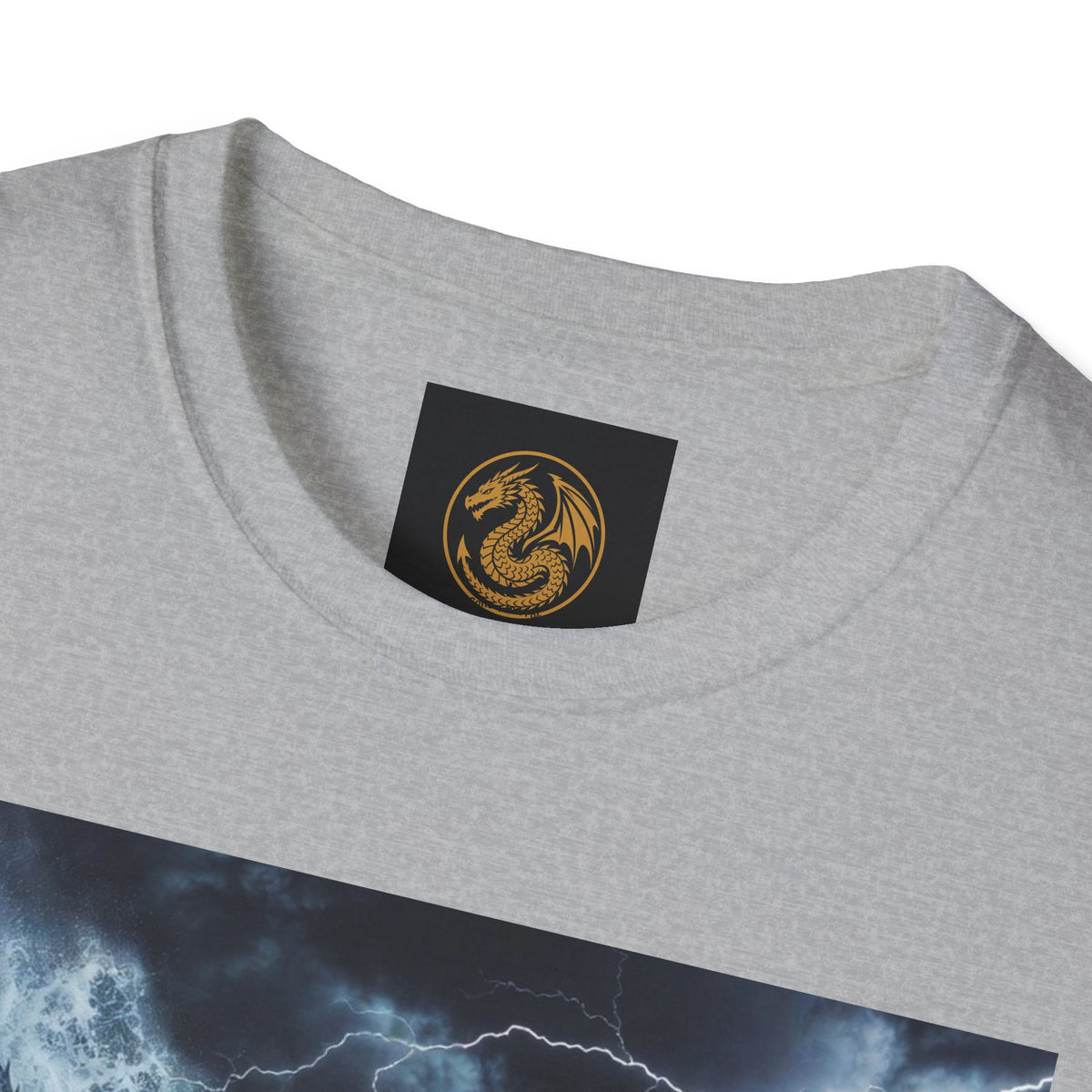 A Stormy Oceanic Dragon T-Shirt — Dark Ocean Lightning Graphic Tee