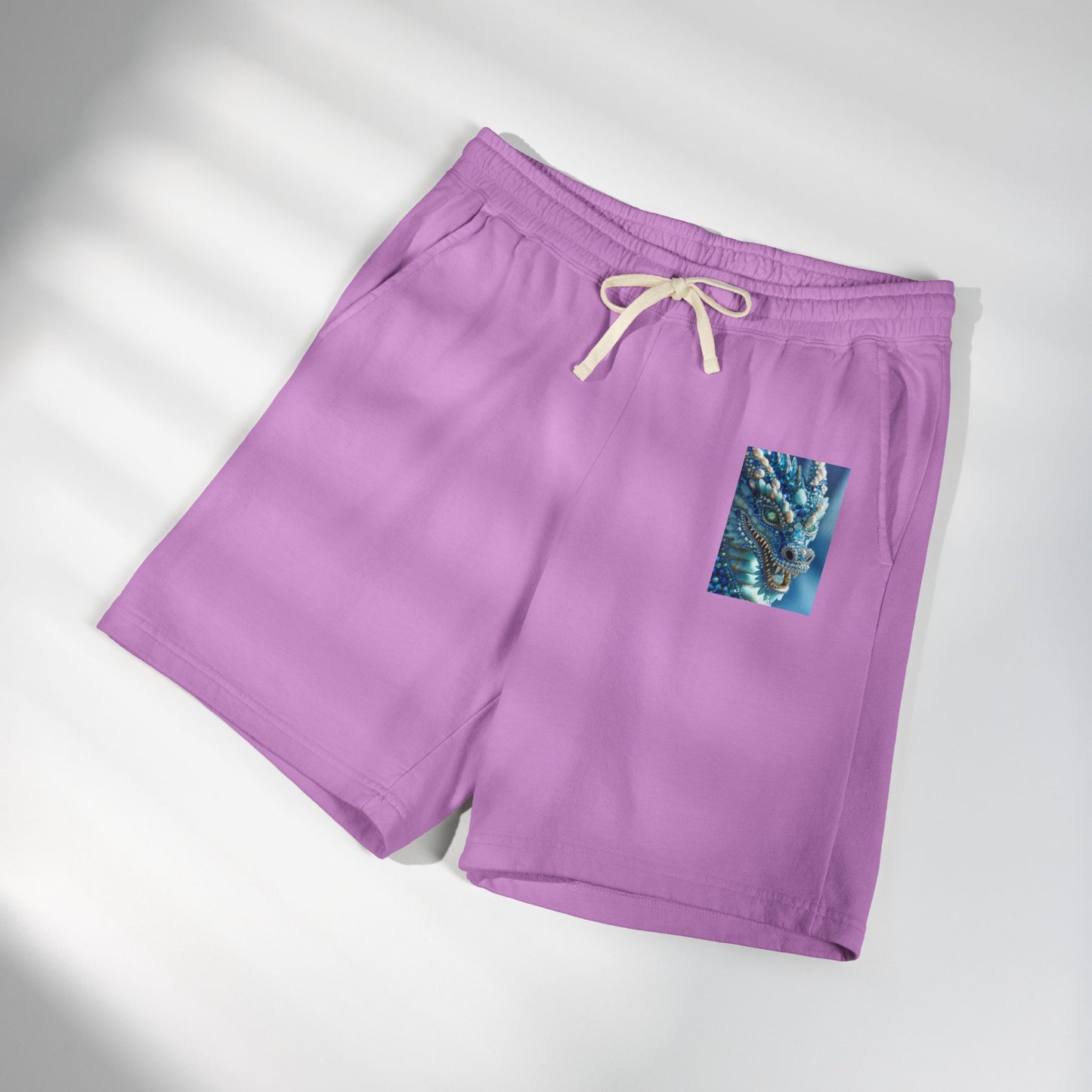 Lightweight Fleece Sweat Shorts — Pocket Sea Breeze Graphic