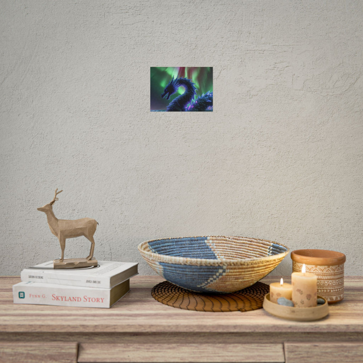 Aurora Crystal Dragon Poster — Fantasy Wall Art Print