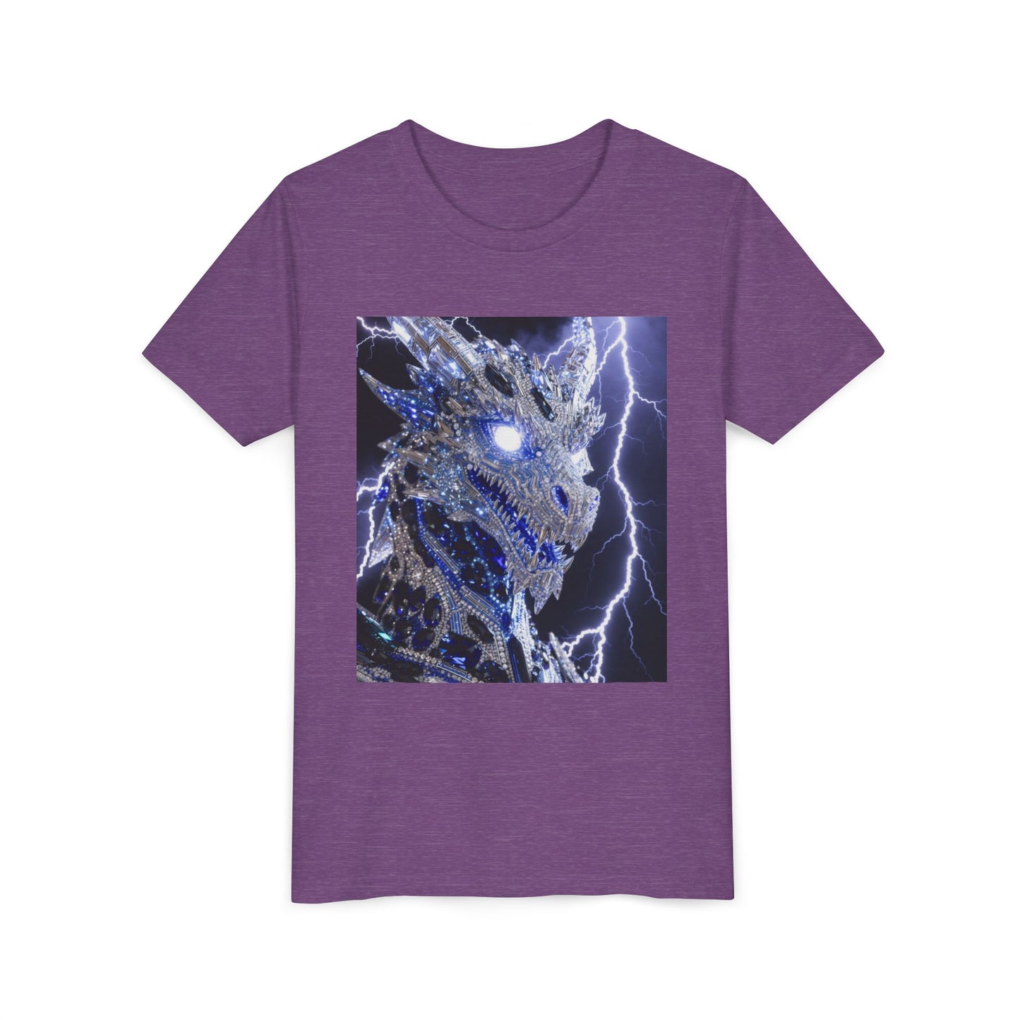 Lightning Dragon Youth Tee — Electric Dragon Graphic Shirt for Kids