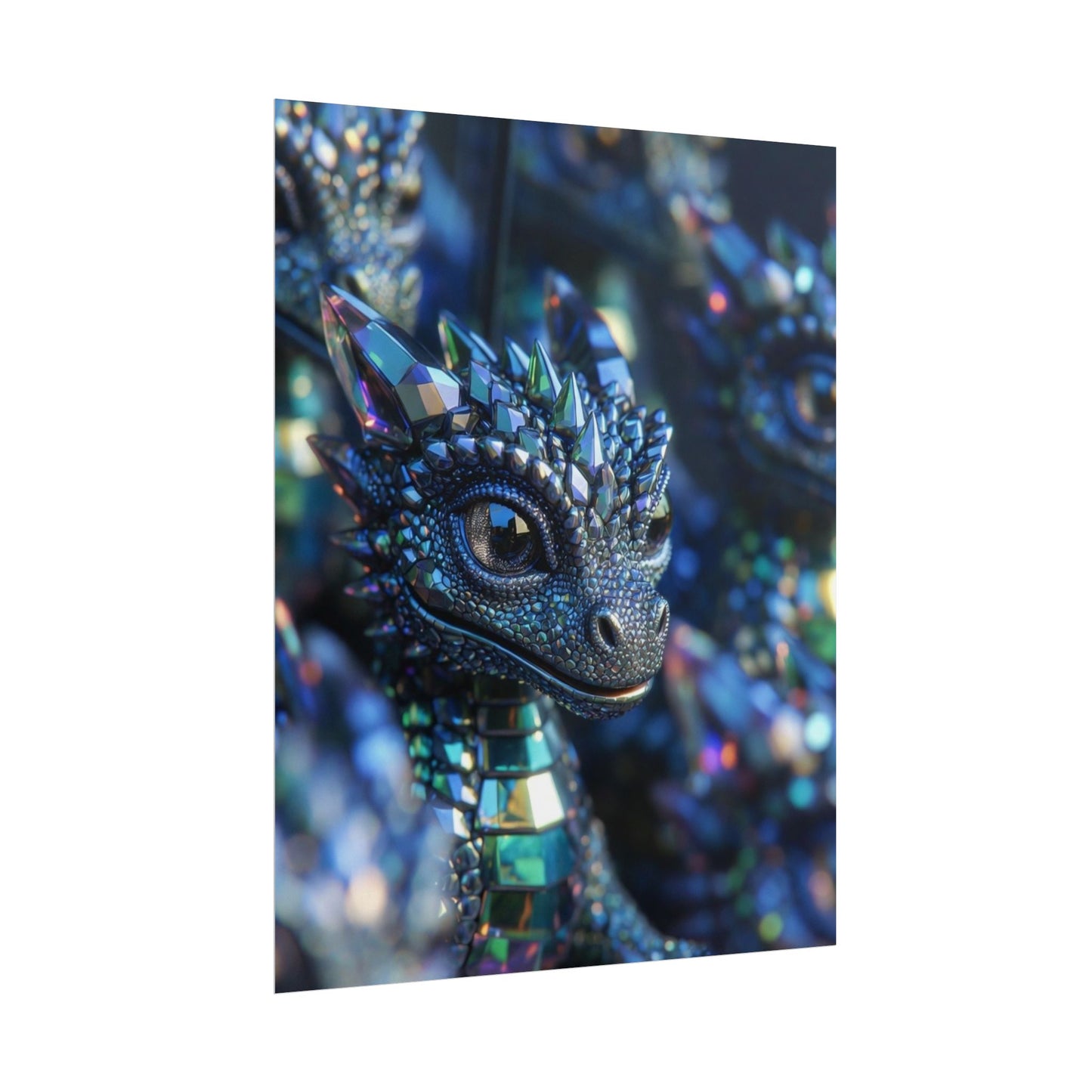 Crystal Dragon Rolled Poster — Fantasy Wall Art Print