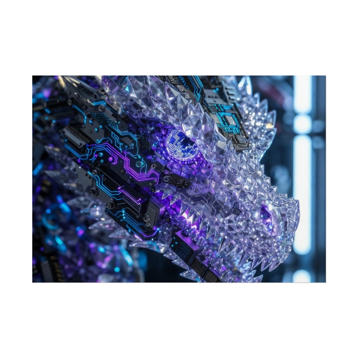 Rolled Poster — Cyber Crystal Dragon Art Print