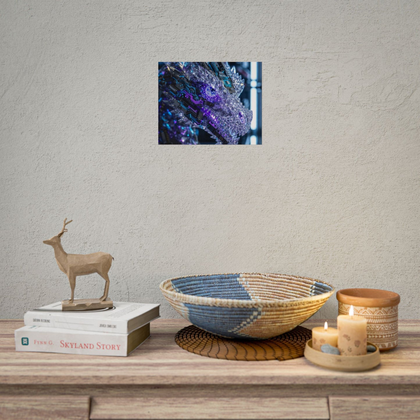 Rolled Poster — Cyber Crystal Dragon Art Print