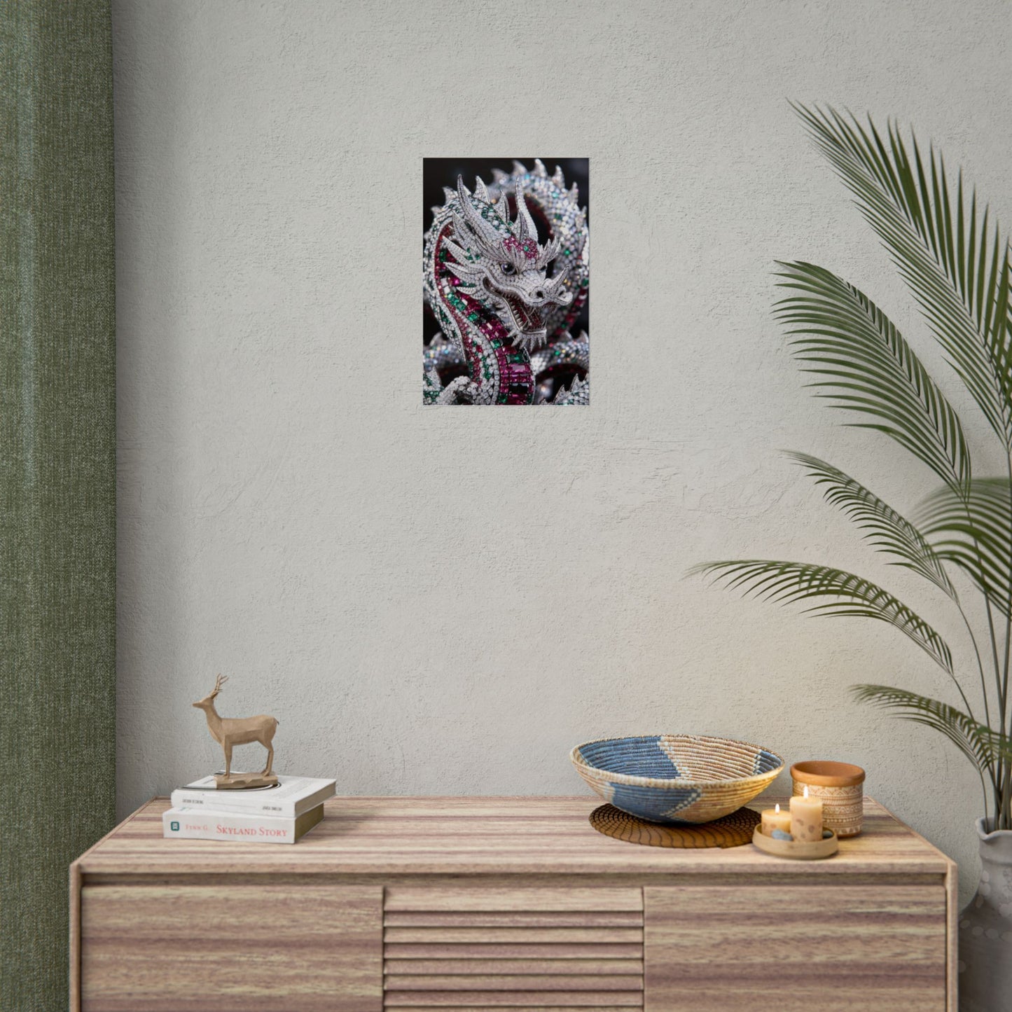 Dragon Jewel Poster — Luxury Gemstone Dragon Wall Art (Rolled Poster)