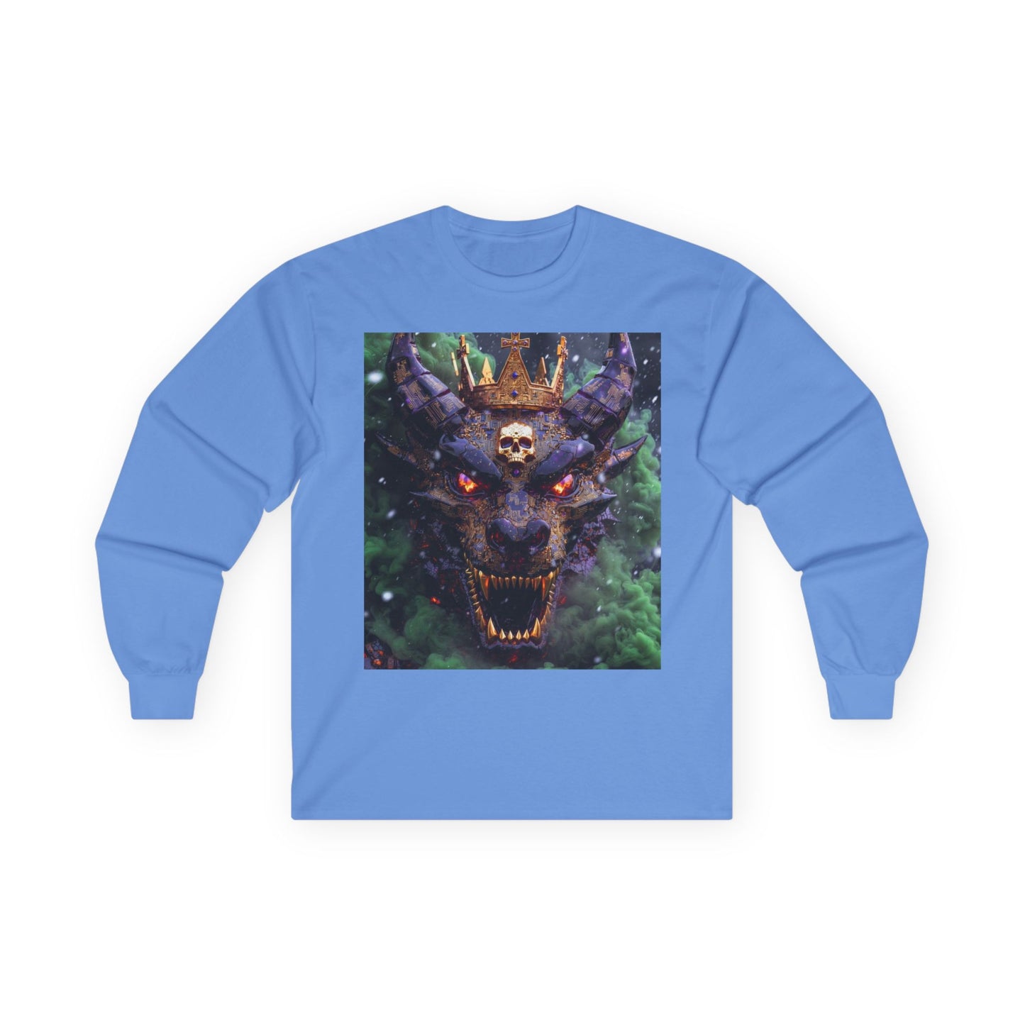 Dragon Demon Skull Long Sleeve Tee — Gothic Fantasy Graphic Shirt