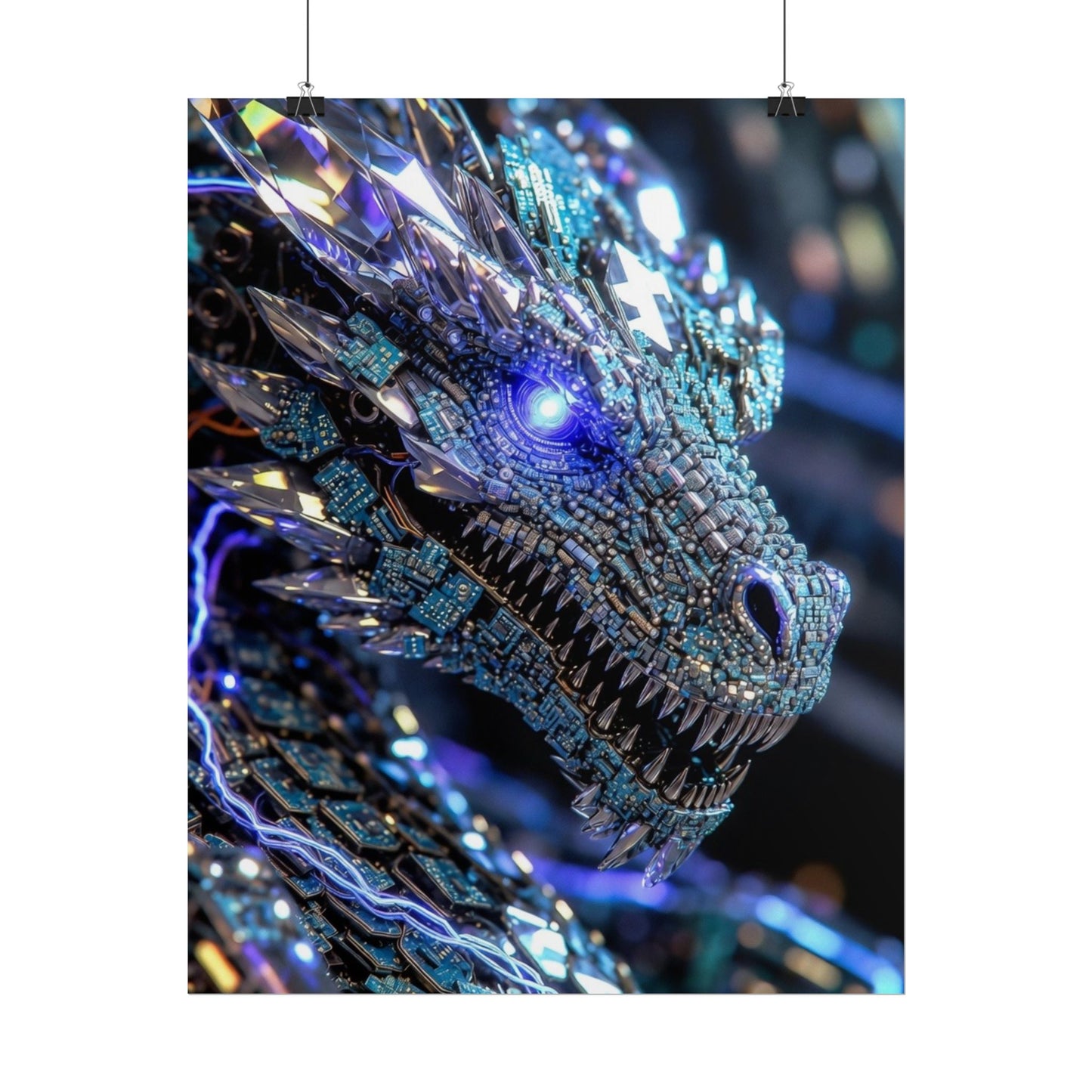 Rolled Poster — Crystal Cyber Dragon Art Print