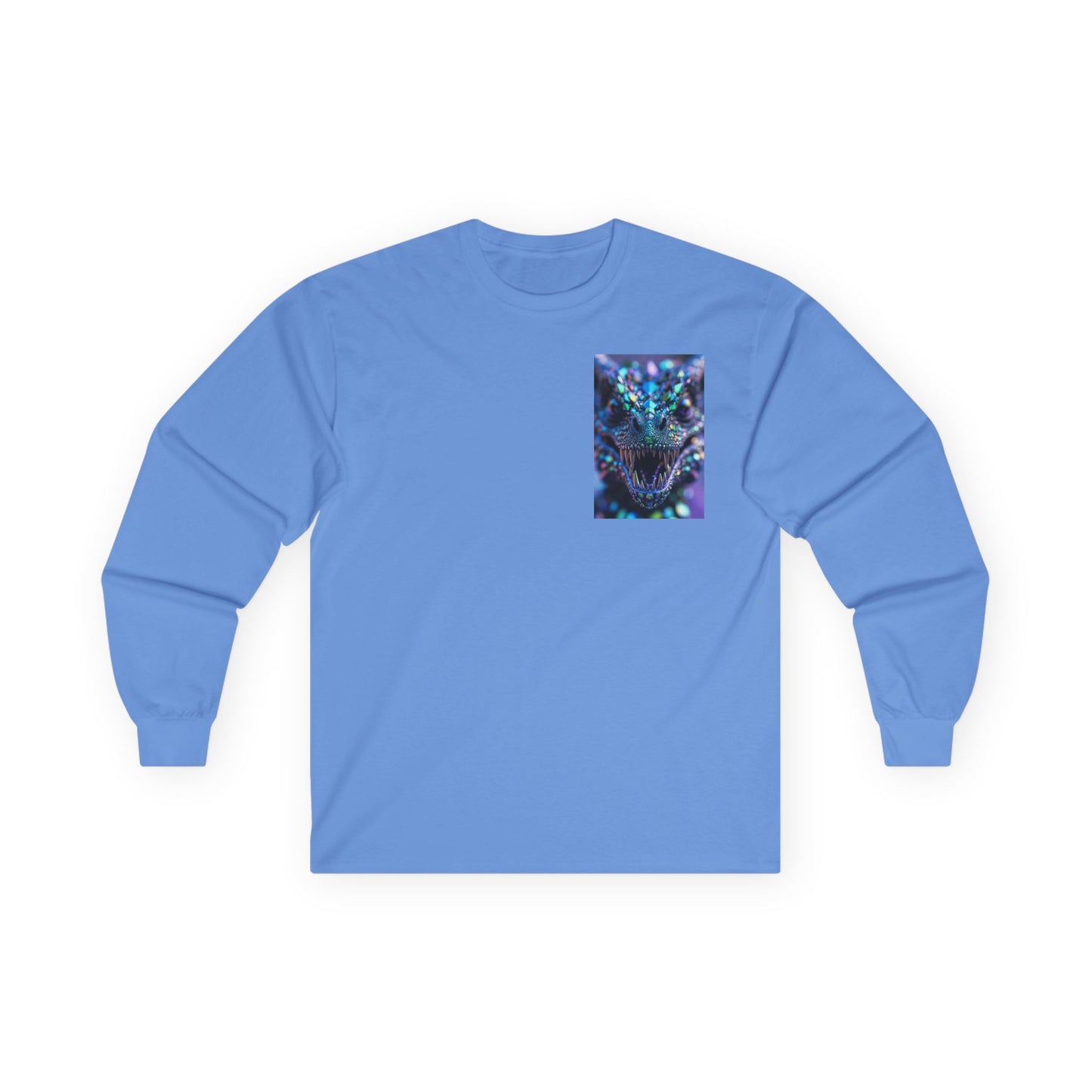 Long Sleeve Tee — Cosmic DRAGON Chest Print | Mystical Galaxy Animal Shirt