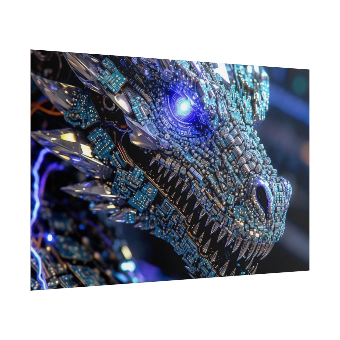 Rolled Poster — Crystal Cyber Dragon Art Print