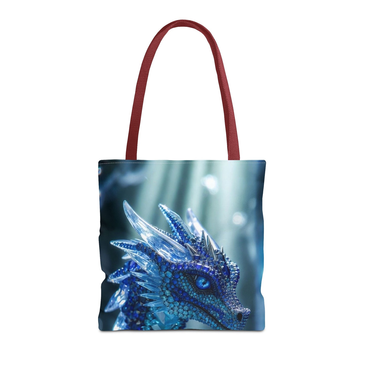 Blue Crystal Dragon Tote Bag — Fantasy Art All-Over Print