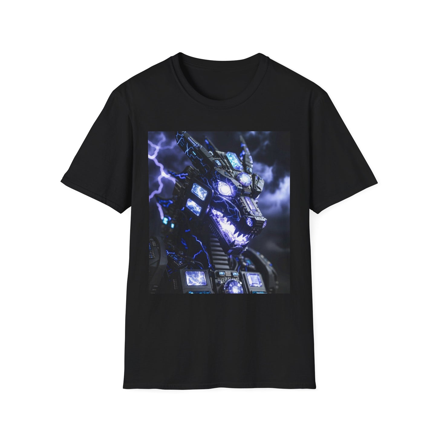 Dragon Mech Lightning T-Shirt — Cyber Dragon Graphic Tee