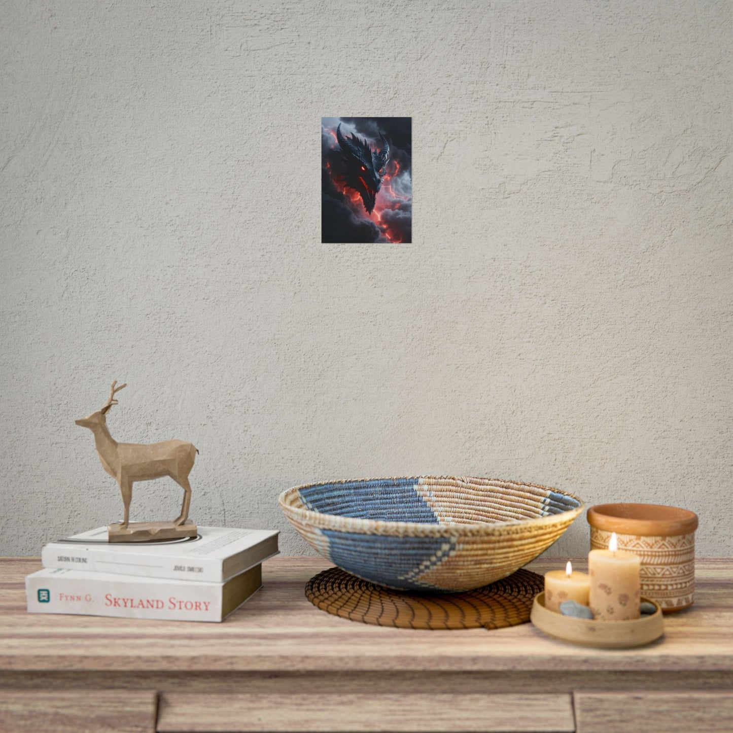 Dragon Storm Rolled Poster — Dark Fantasy Dragon Wall Art