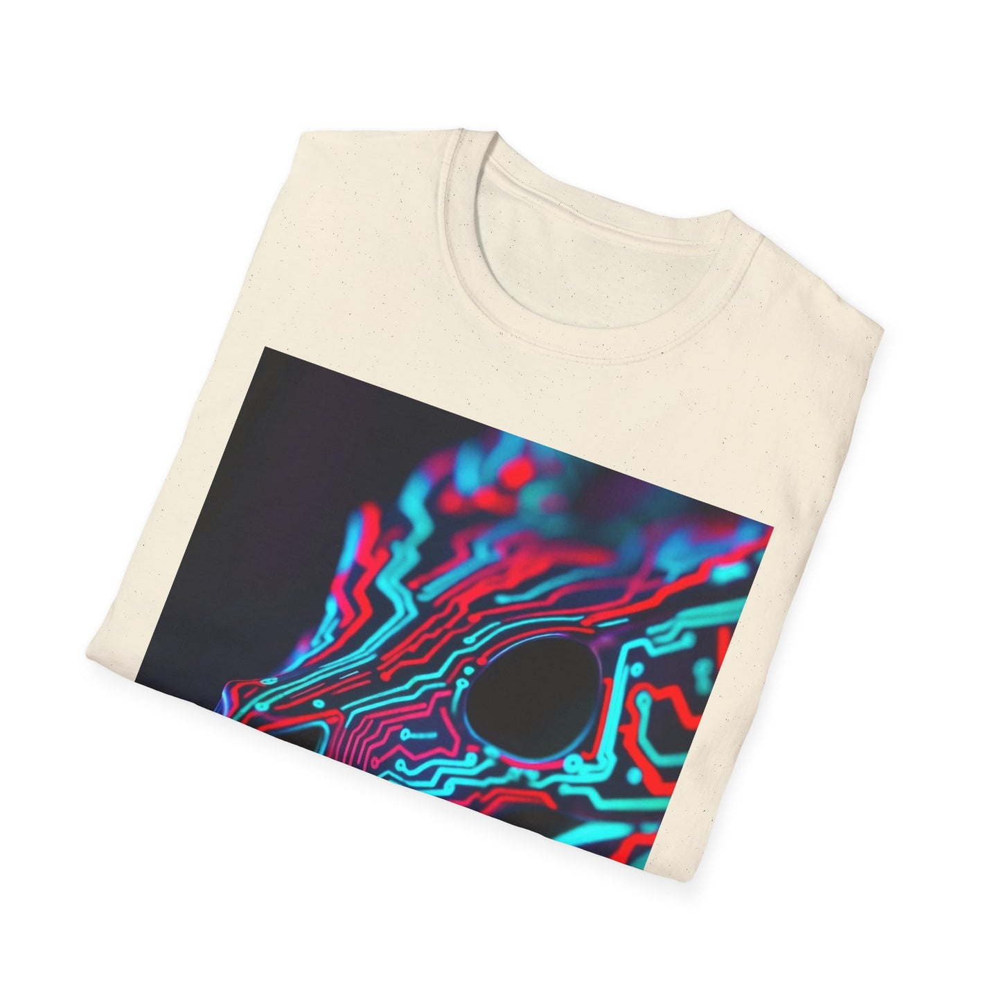Neon Cyber Skull T-Shirt — Vaporwave Glitch Art Tee