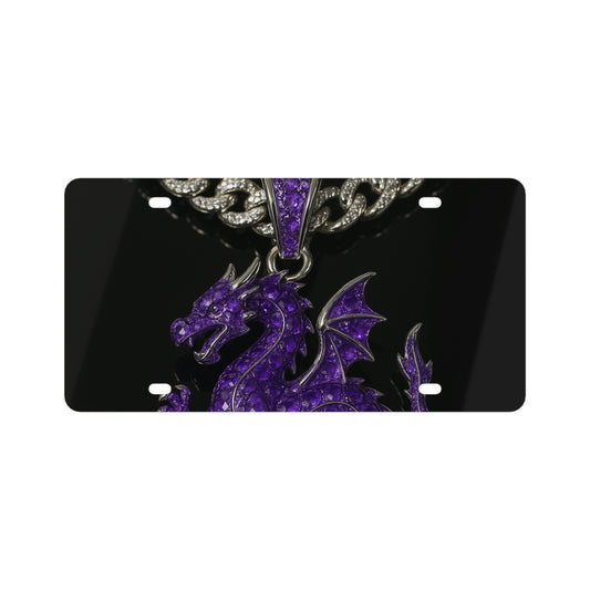 Purple Dragon License Plate, Personalized Car Tag, Unique Auto Decor, Custom License Plate Frame, Car Accessories