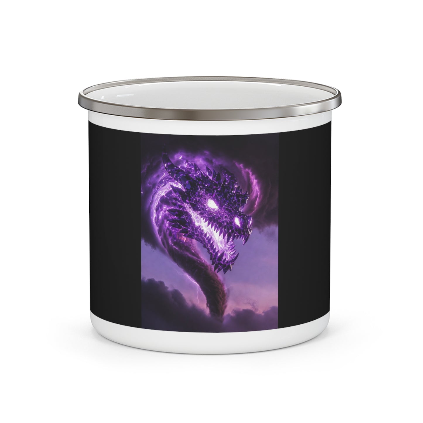 Enamel Mug — Purple Cosmic Dragon Cloud Camping Cup