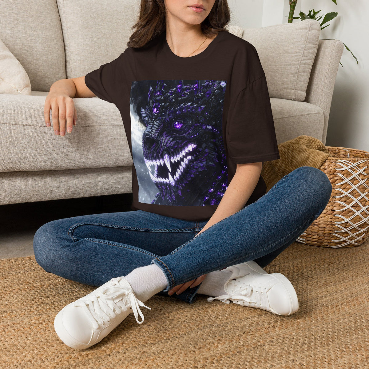 A Purple Dragon Skull T-Shirt — Divine Dragon Armor Logo Tee