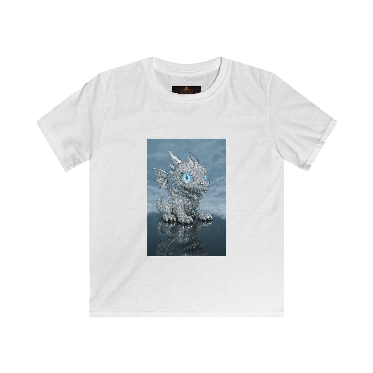 An iced out Kids Dragon Graphic Tee - Fun, Comfortable, Playful Design for Boys and Girls, Perfect Gift for Birthdays and Holidays