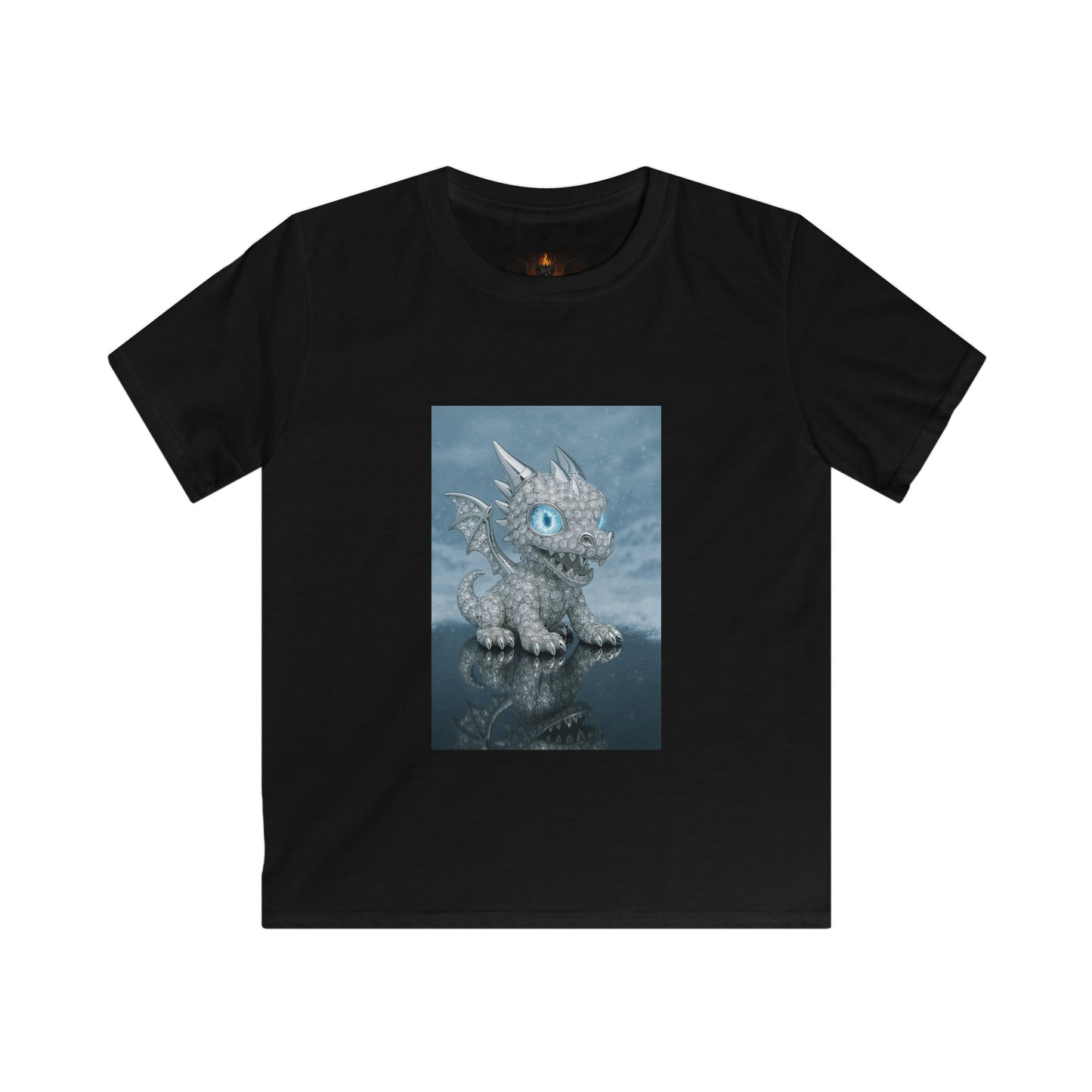 An iced out Kids Dragon Graphic Tee - Fun, Comfortable, Playful Design for Boys and Girls, Perfect Gift for Birthdays and Holidays