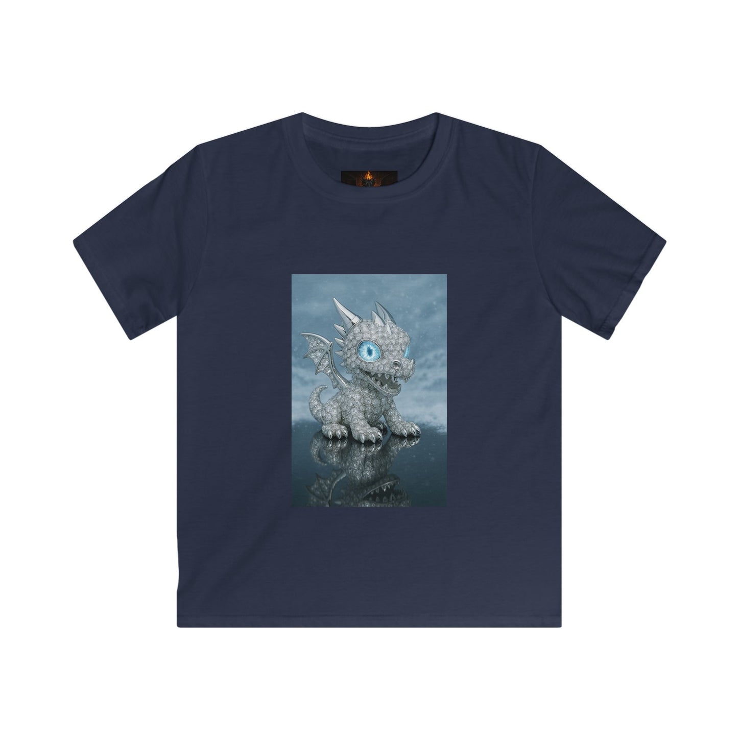 An iced out Kids Dragon Graphic Tee - Fun, Comfortable, Playful Design for Boys and Girls, Perfect Gift for Birthdays and Holidays