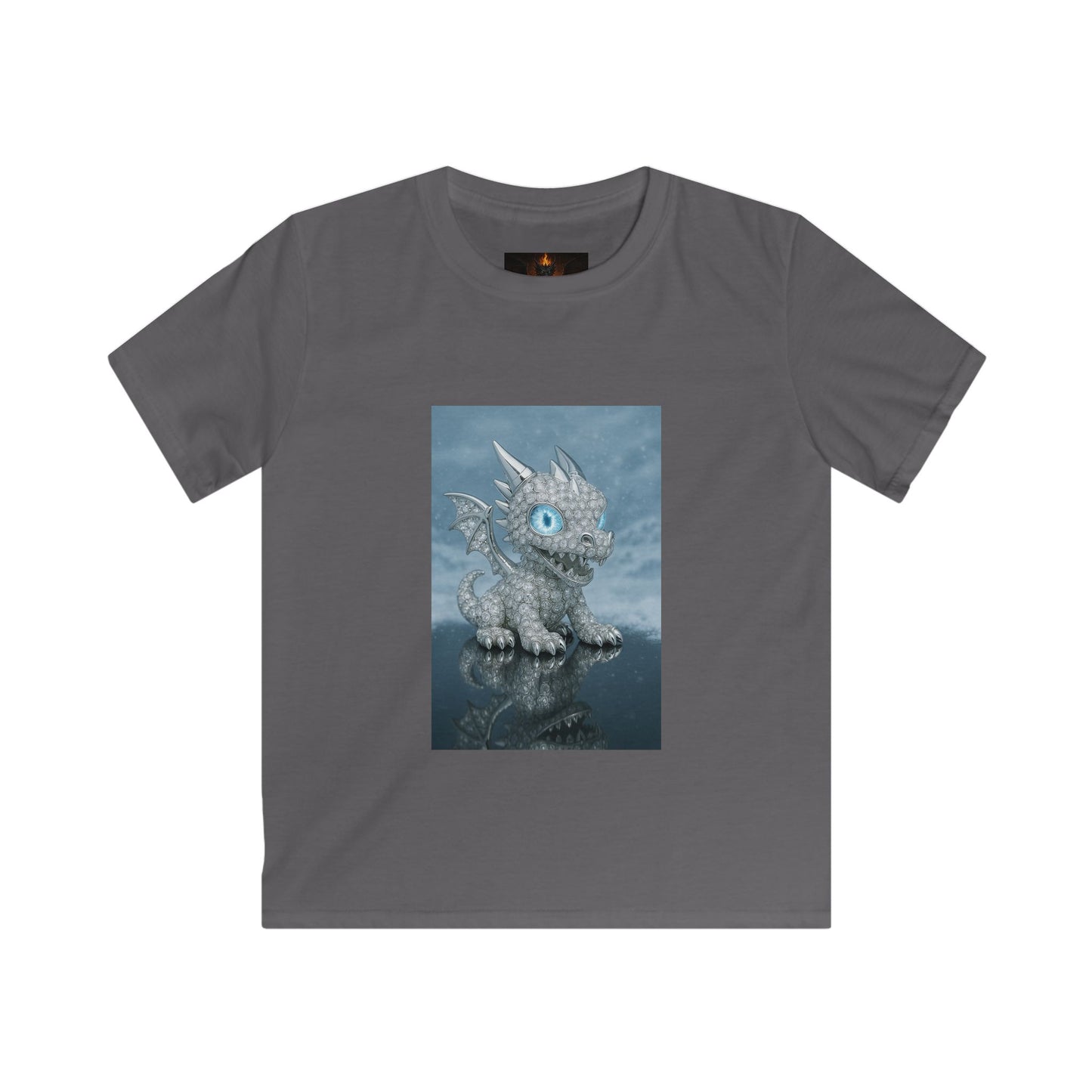 An iced out Kids Dragon Graphic Tee - Fun, Comfortable, Playful Design for Boys and Girls, Perfect Gift for Birthdays and Holidays