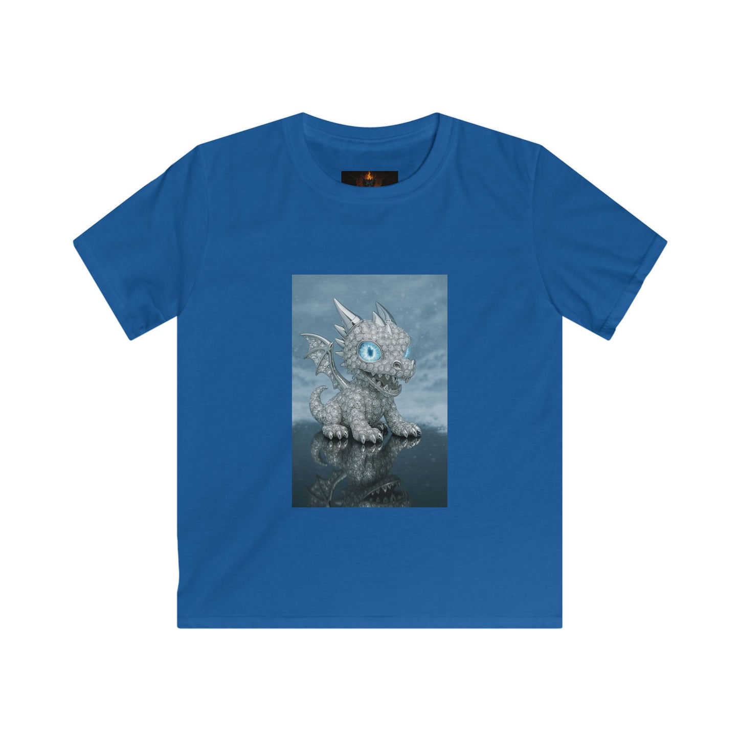 An iced out Kids Dragon Graphic Tee - Fun, Comfortable, Playful Design for Boys and Girls, Perfect Gift for Birthdays and Holidays