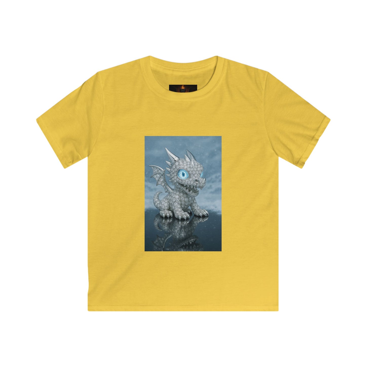 An iced out Kids Dragon Graphic Tee - Fun, Comfortable, Playful Design for Boys and Girls, Perfect Gift for Birthdays and Holidays