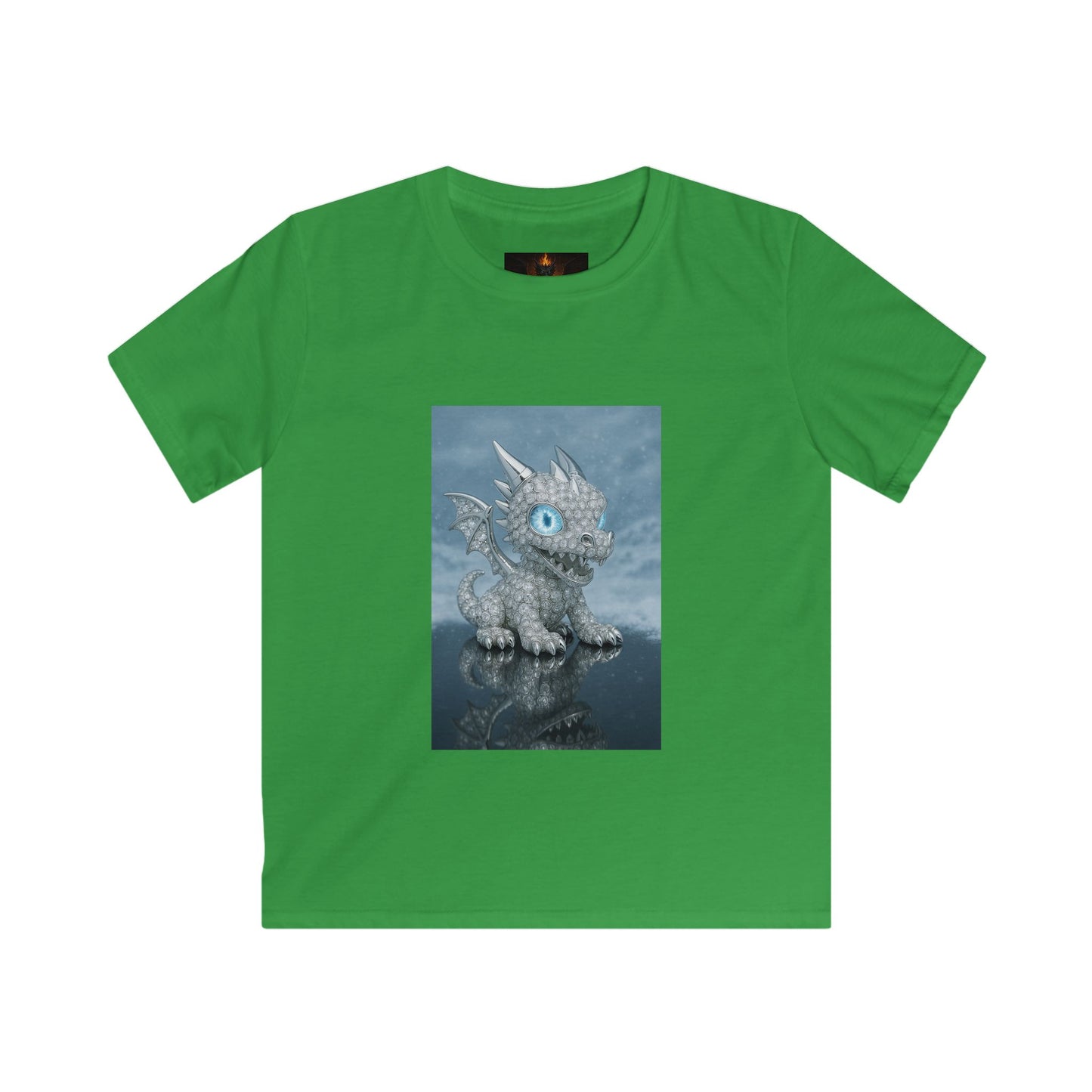 An iced out Kids Dragon Graphic Tee - Fun, Comfortable, Playful Design for Boys and Girls, Perfect Gift for Birthdays and Holidays