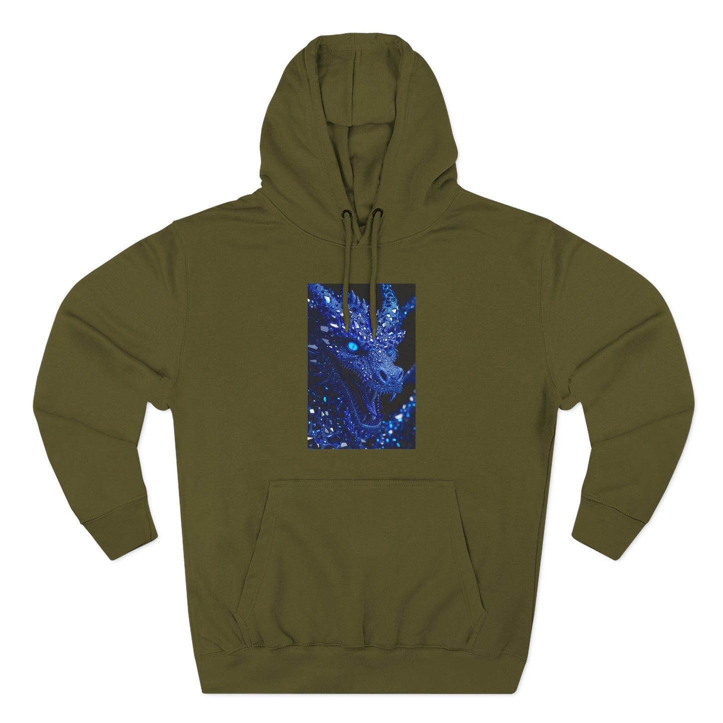 Galaxy Dragon Hoodie — Blue Nebula Three-Panel Graphic Fleece