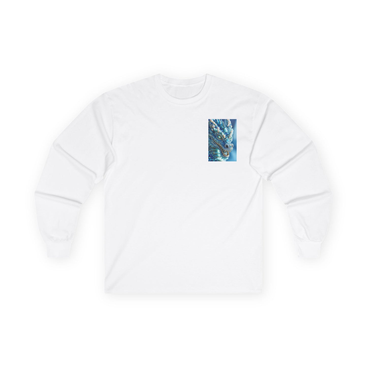 Blue Ocean Abstract Long Sleeve Tee — Pocket Art Shirt