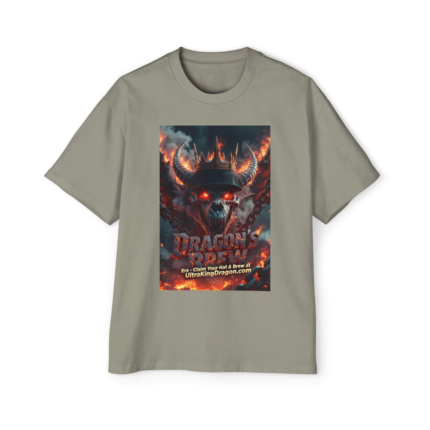 Dragon Skull Graphic Tee — Heavy Oversized Men's Fantasy T-Shirt
