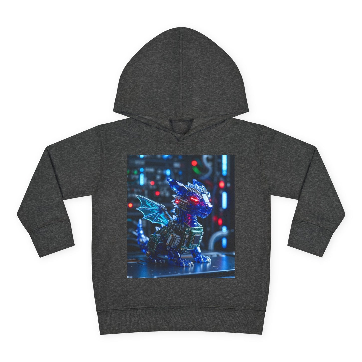 Toddler Hoodie — Neon Robot Dragon Pullover for Kids