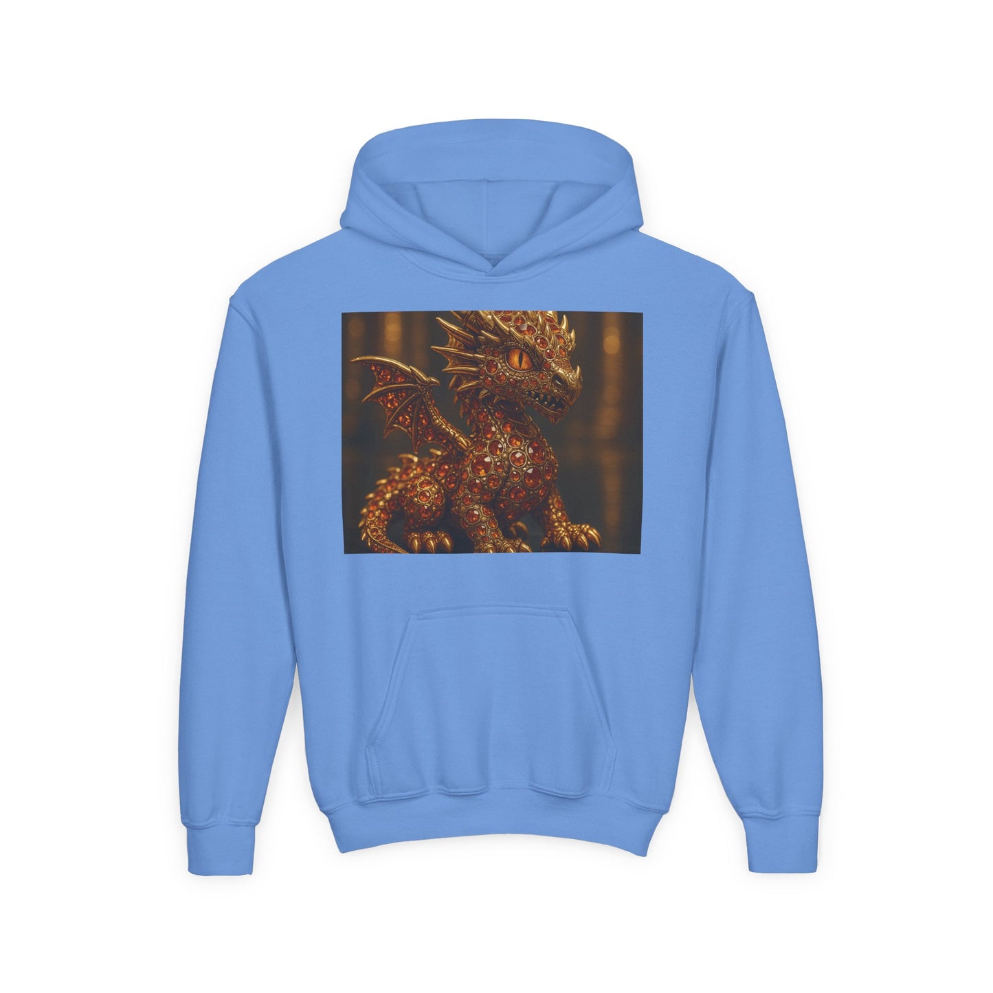 Dragon Fantasy Youth Heavy Blend Hooded Sweatshirt, Adventure Hoodie, Gift for Kids, Fantasy Apparel, Cozy Sweatshirt for Young Dreamers