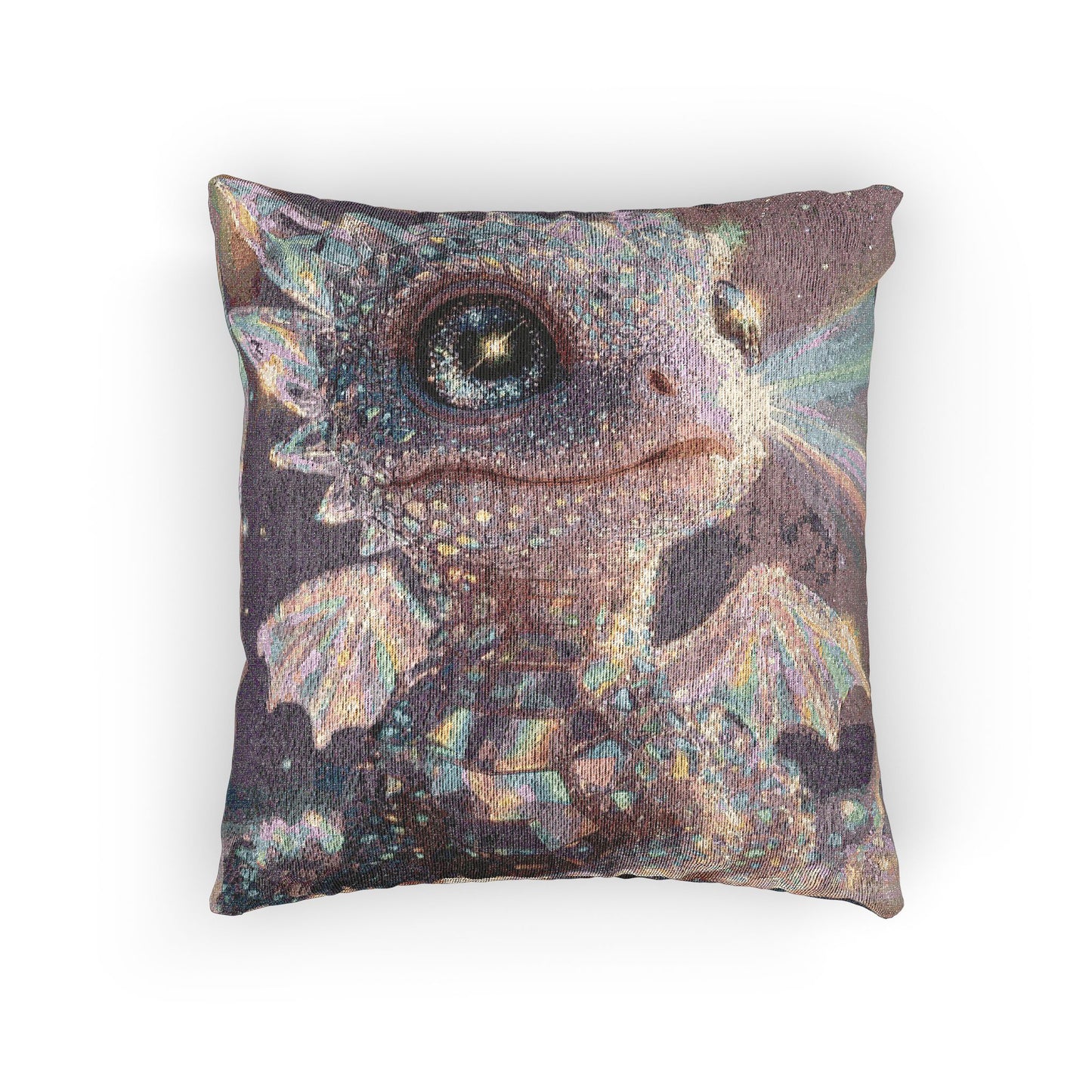 Woven Pillow - Whimsical Bearded Dragon Mosaic Throw Pillow