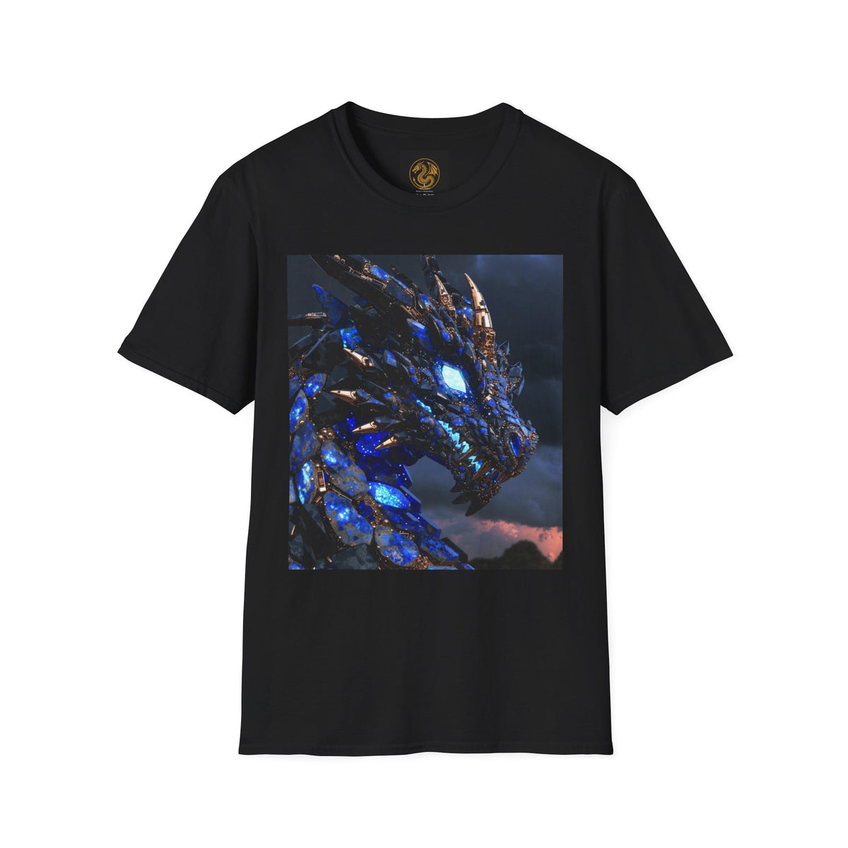 Blue Crystal Dragon T-Shirt — Mythical Fantasy Dragon Tee