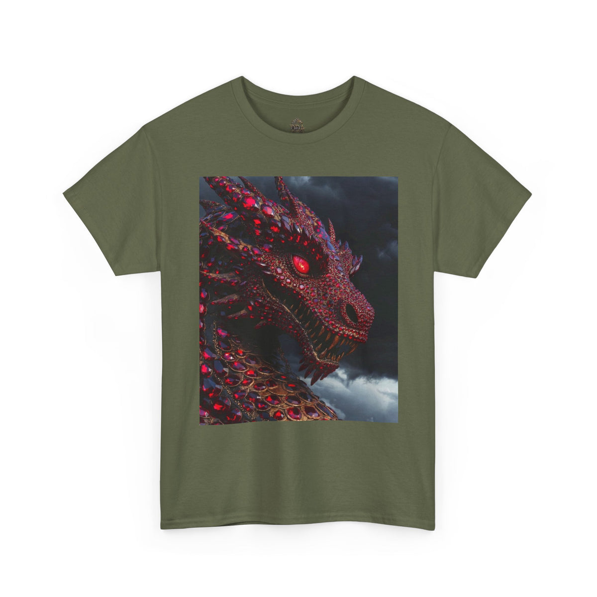 A Dragon Portrait T-Shirt — Fiery Red Fantasy Dragon Graphic Tee