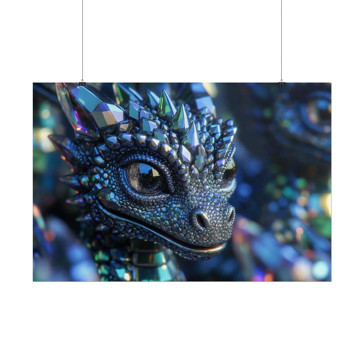 Crystal Dragon Rolled Poster — Fantasy Wall Art Print