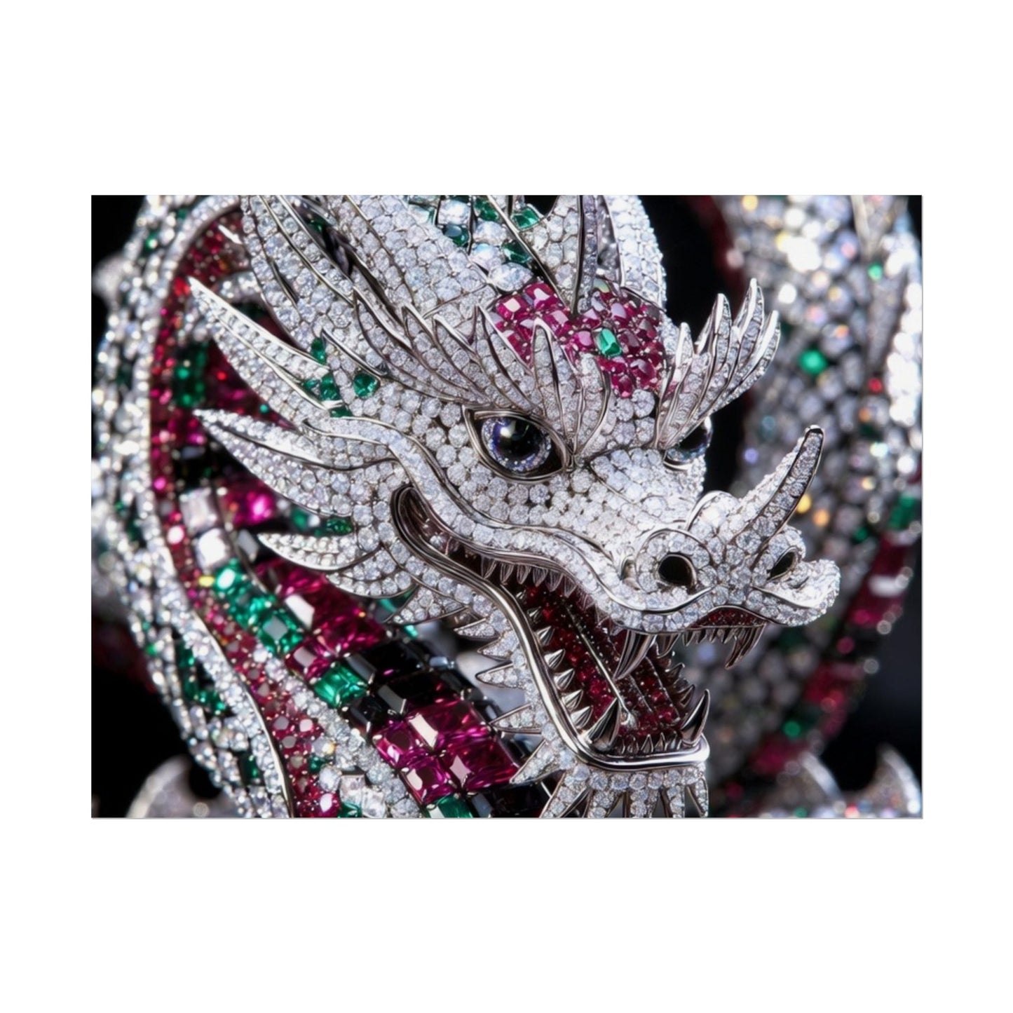 Dragon Jewel Poster — Luxury Gemstone Dragon Wall Art (Rolled Poster)