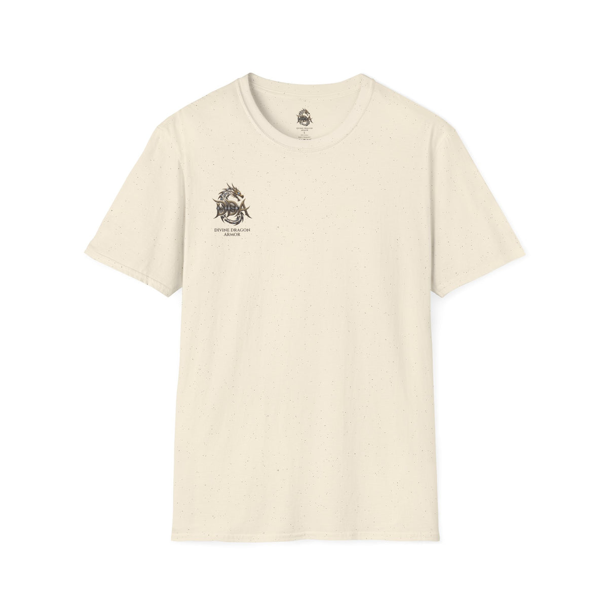 DDA DIVINE DRAGON ARMOR T-Shirt — Golden Dragon Emblem Chest Logo, Fantasy Gaming Fan Tee