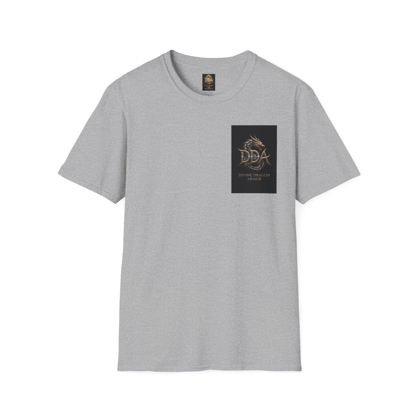 #1 Selling Dragon Logo Pocket T-Shirt — "DDA Divine Dragon Armor" Chest Patch