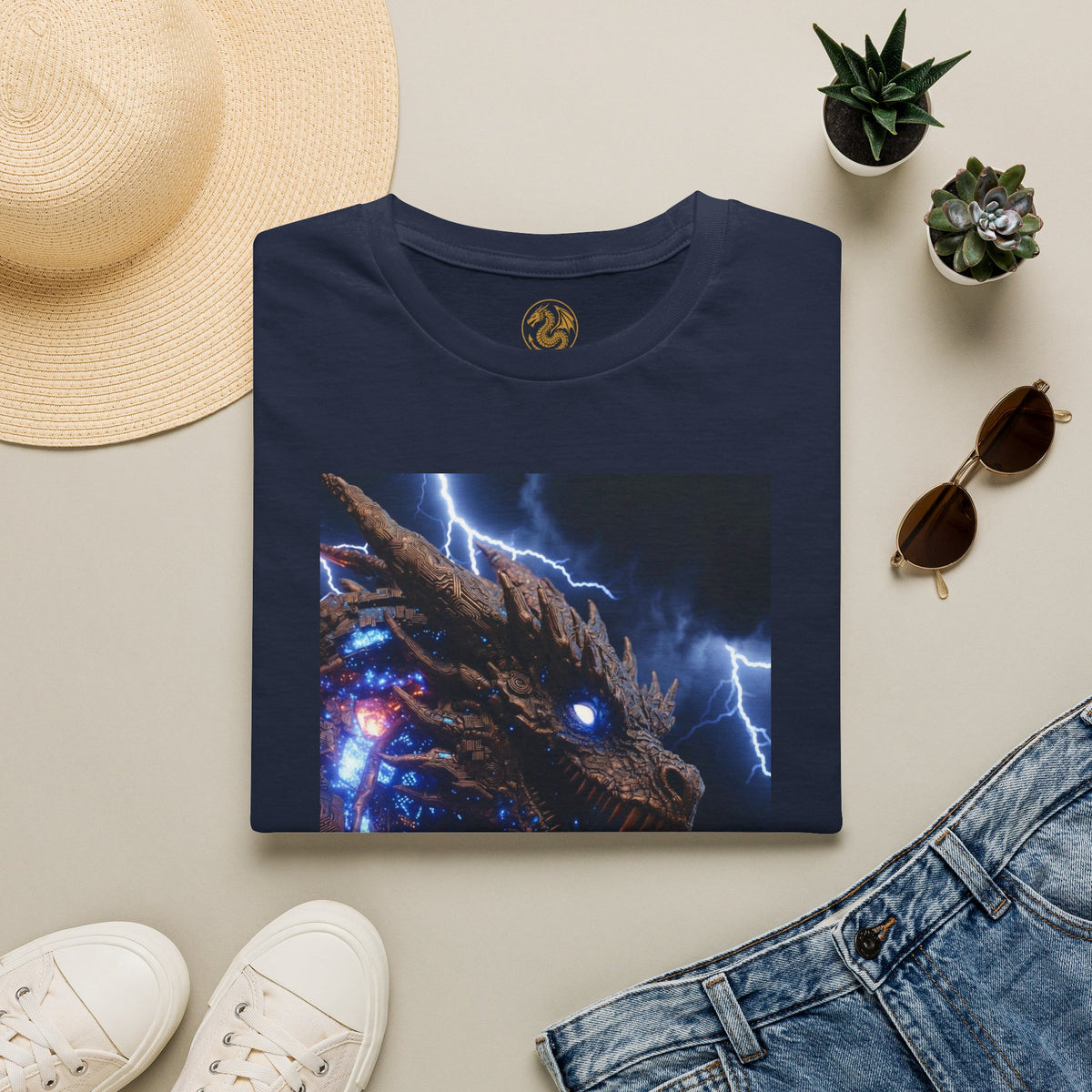 A powerful Dragon Tee — Electric Kaiju Face Graphic T-Shirt