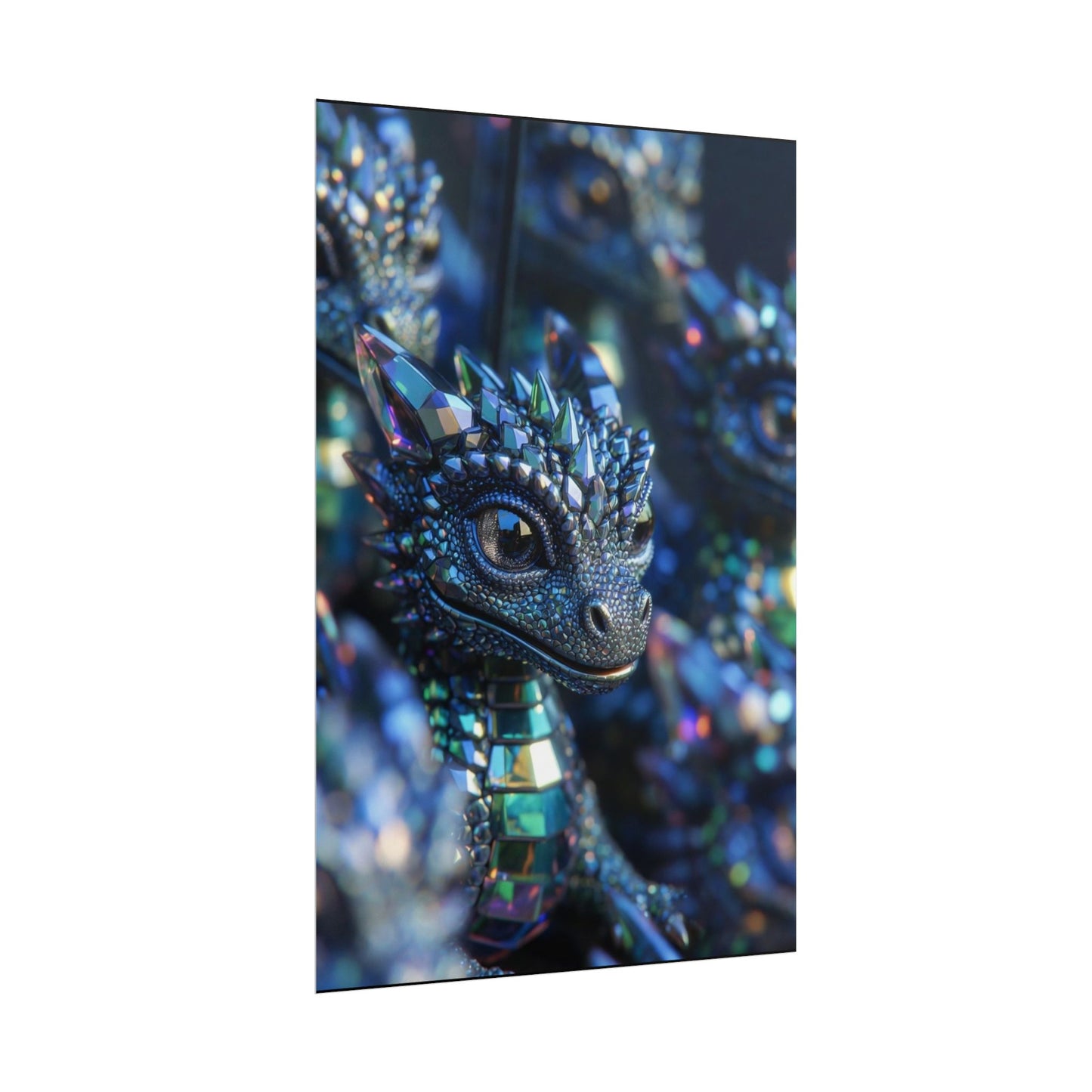 Crystal Dragon Rolled Poster — Fantasy Wall Art Print