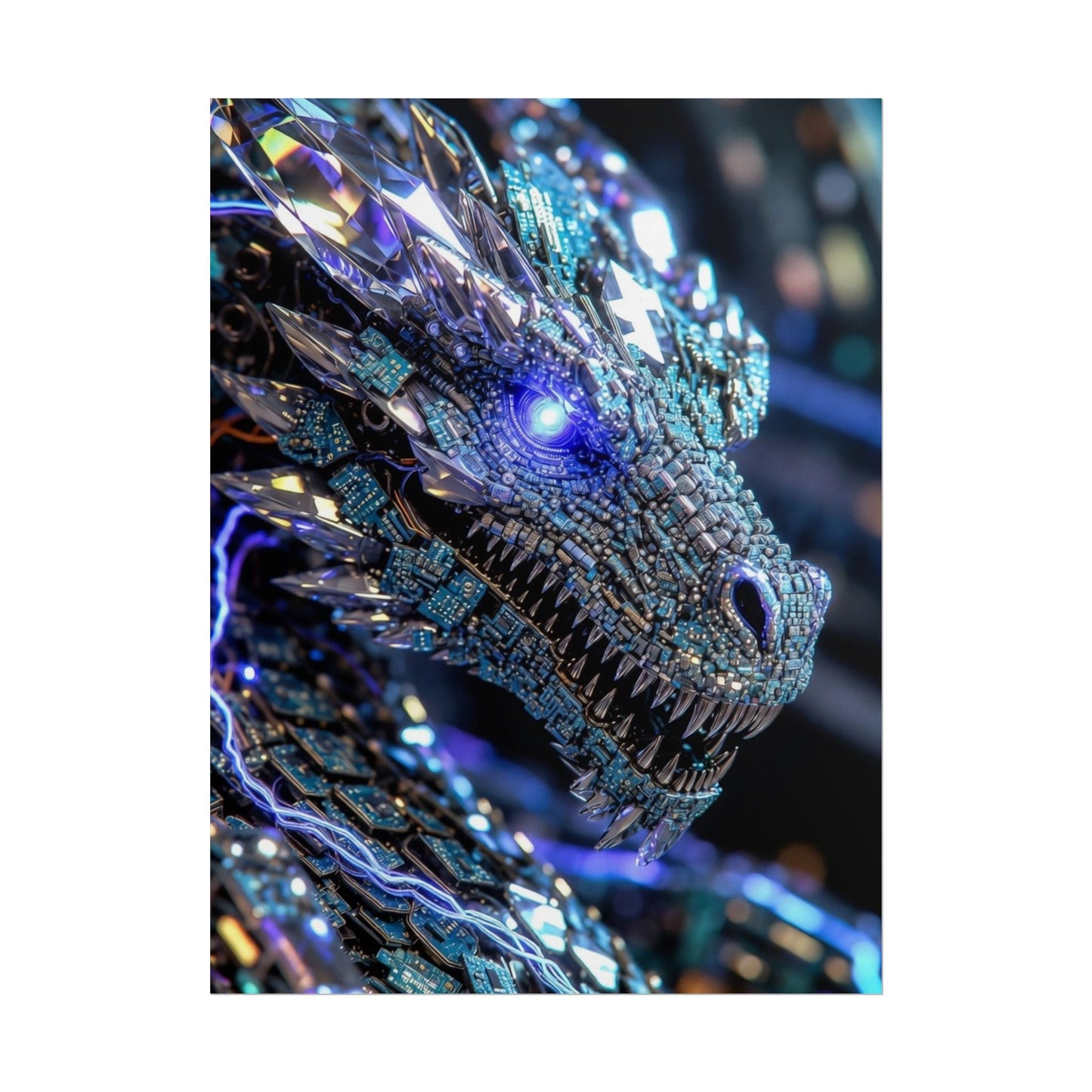 Rolled Poster — Crystal Cyber Dragon Art Print