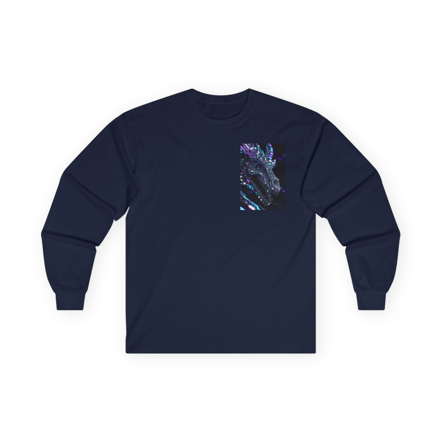 Galaxy Dragon Chest Print Long Sleeve Tee