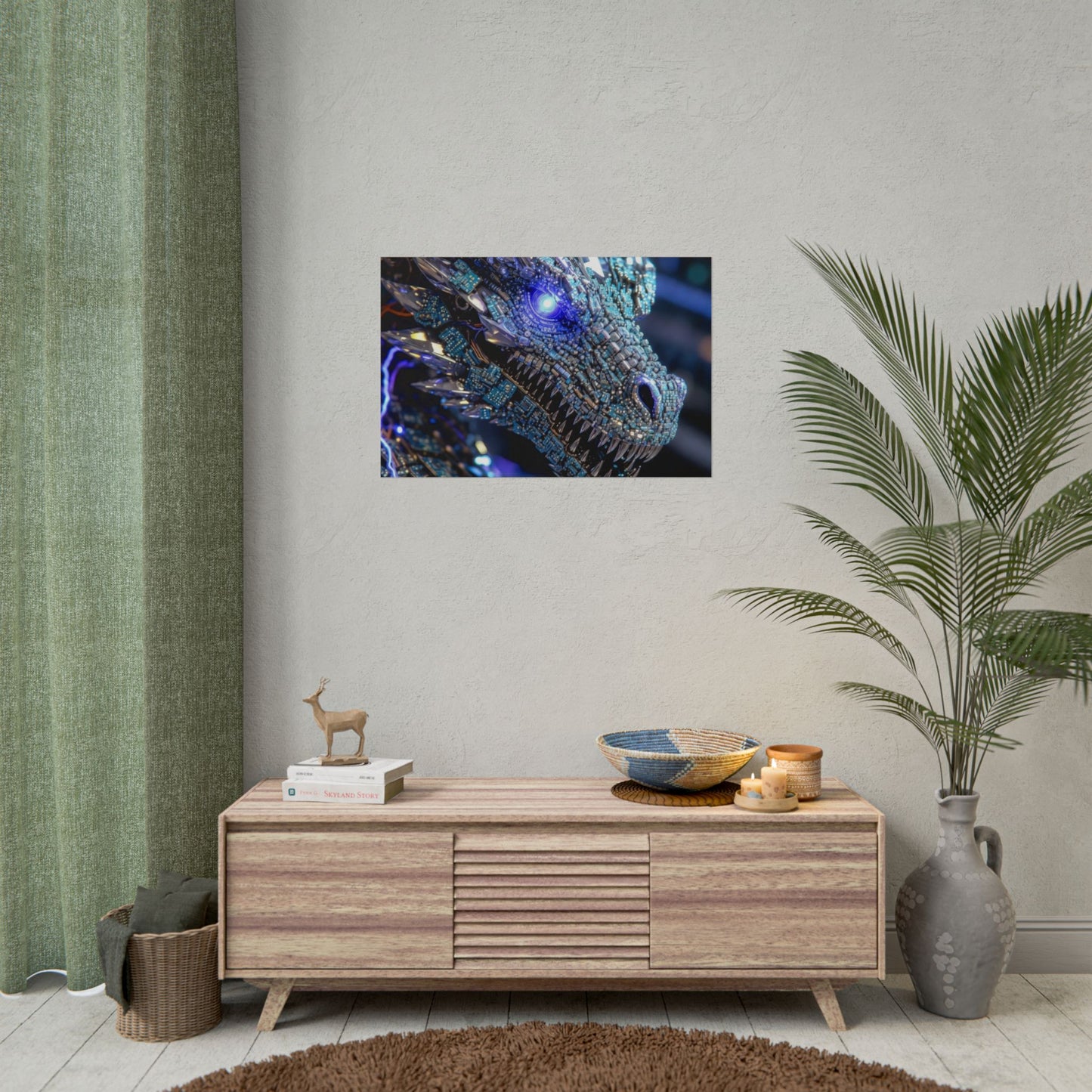 Rolled Poster — Crystal Cyber Dragon Art Print
