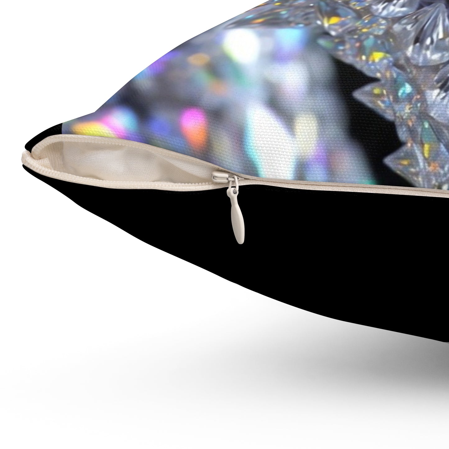 Crystal Dragon Decorative Pillow — Sparkling Gemstone Fantasy Throw Cushion