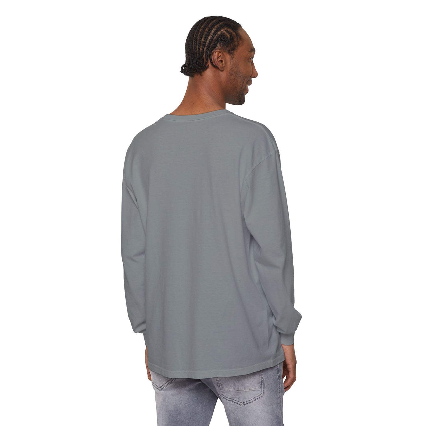 Dragon Pendant Long Sleeve T‑Shirt — Gothic Silver Chain Graphic