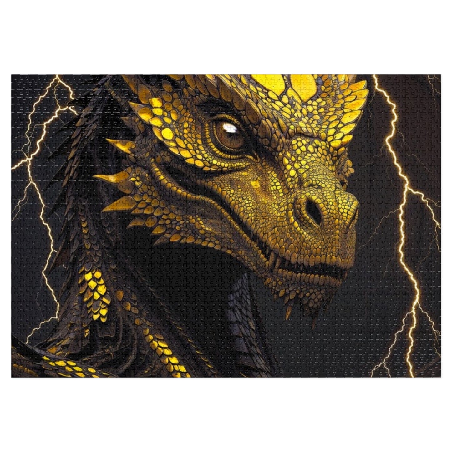 Dragon Gem Jigsaw Puzzle with Tin, Fantasy Puzzle, Kids Activities, Gifts for Game Lovers, Unique Collectible Piece