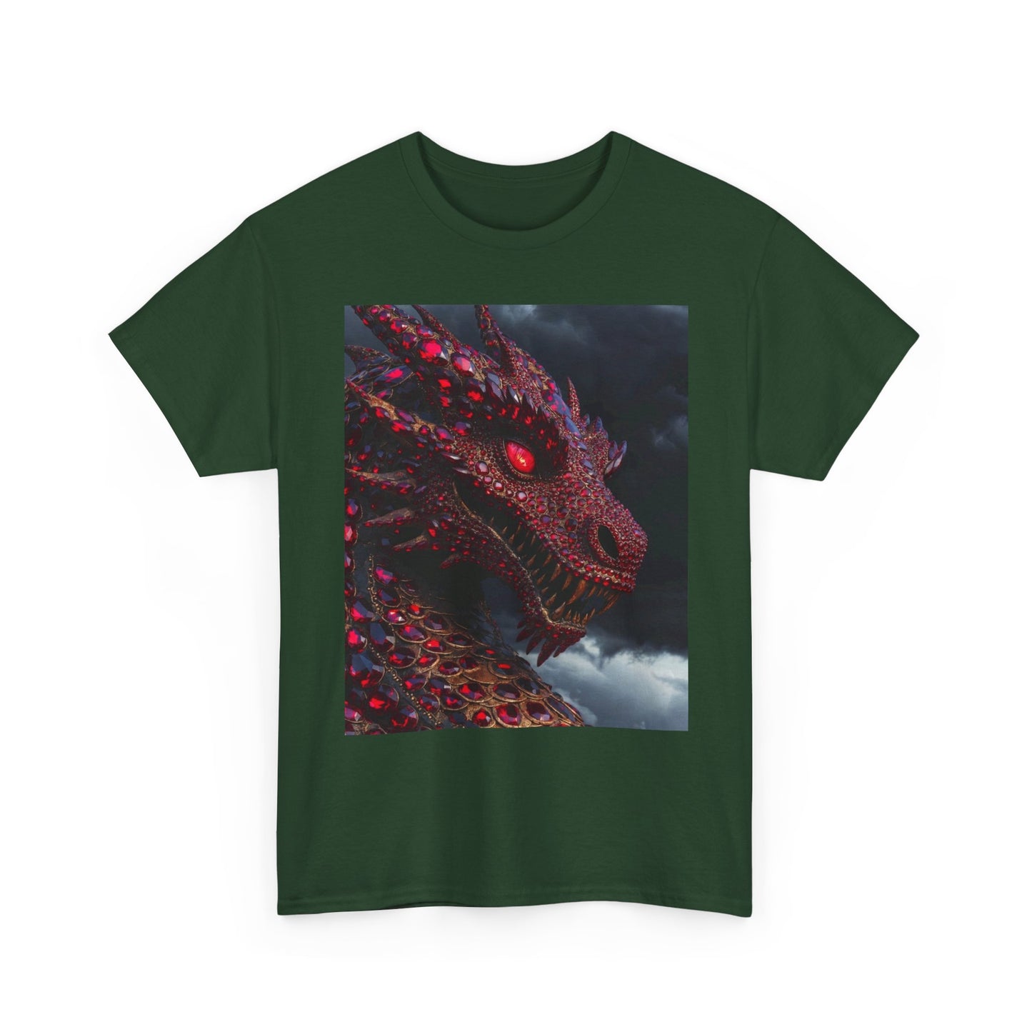 Dragon Portrait T-Shirt — Fiery Red Fantasy Dragon Graphic Tee