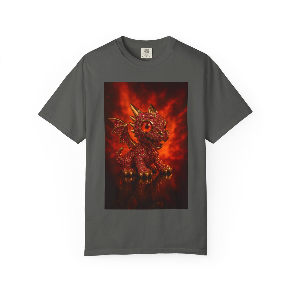 A hype Dragon T-shirt, Tee, Garment-Dyed Shirt, Gift for Dragon Lovers, Fantasy Apparel, Birthday & Holiday Gift