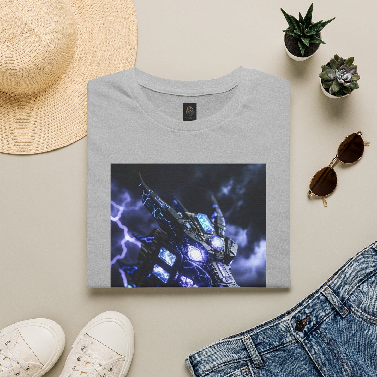 A Dragon Mech Lightning T-Shirt — Cyber Dragon Graphic Tee